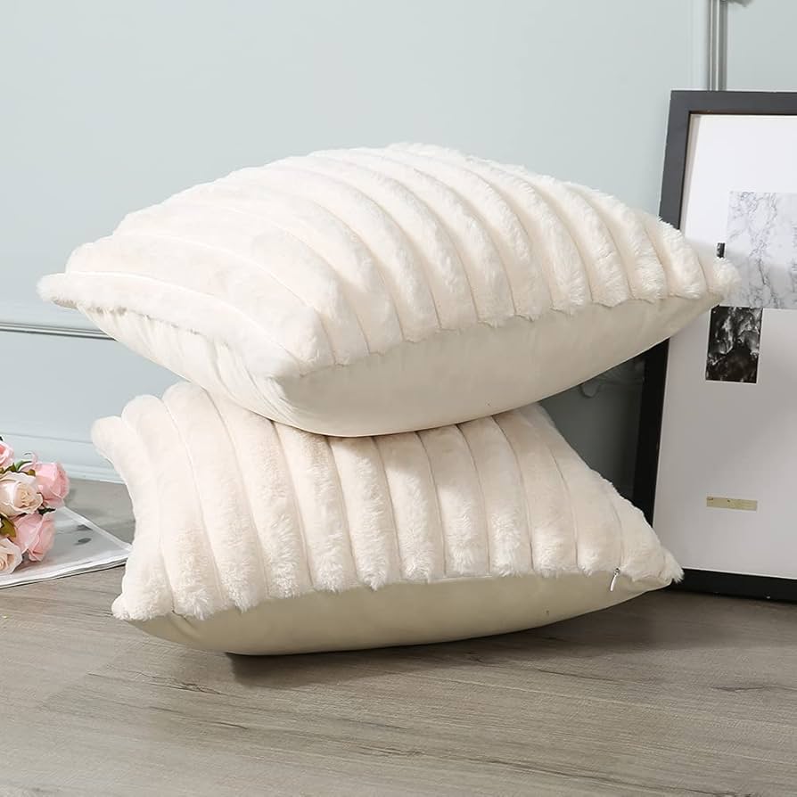 Amazon.co.jp: Soleebee クッションカバー ファー フェイク